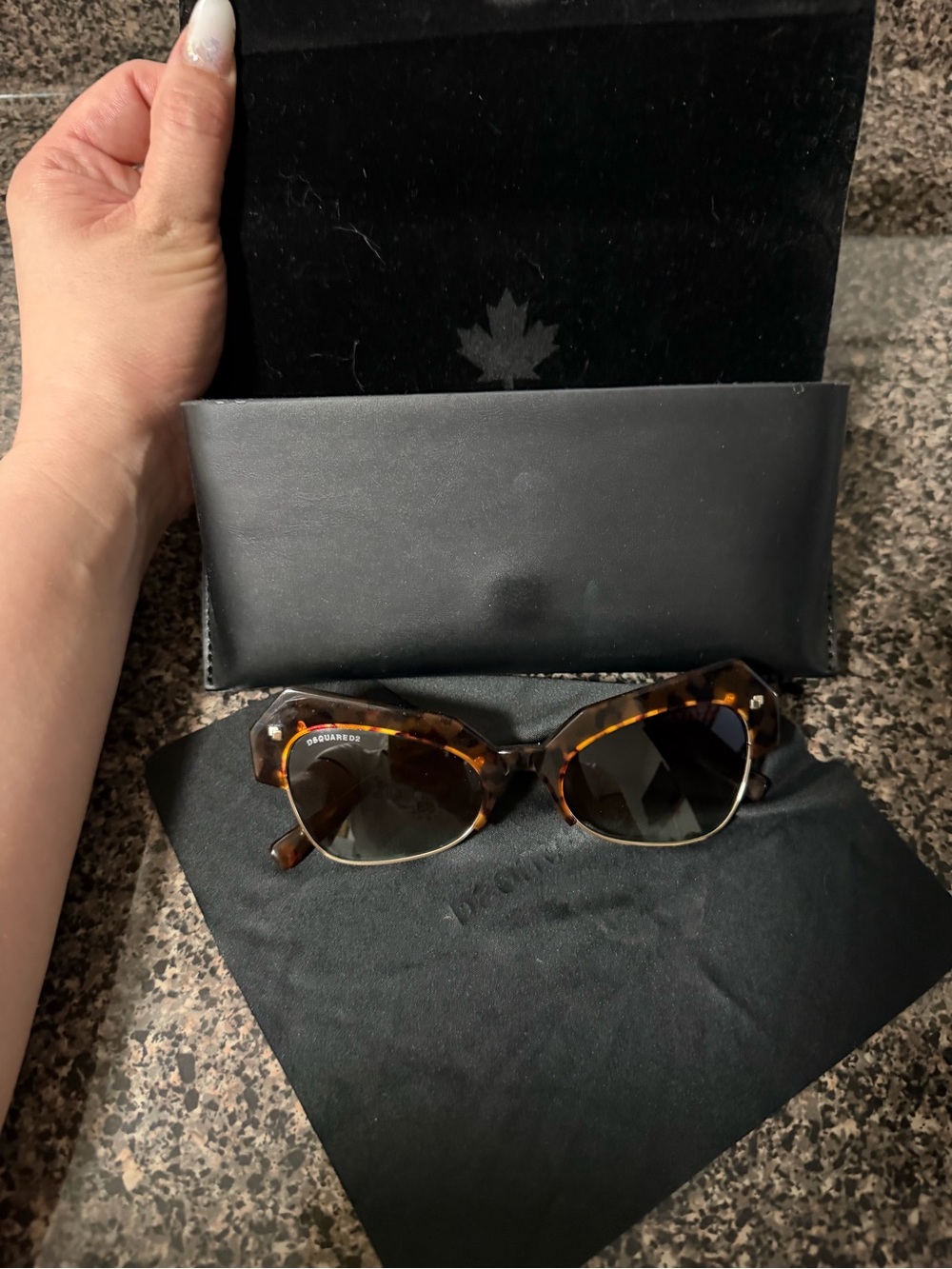 DSQUARED2 Tortoiseshell Cat Eye Sunglasses - Brown/Gold Accents